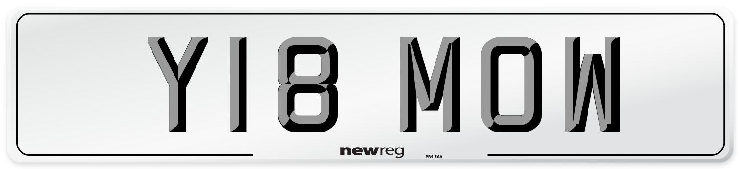 Y18 MOW Number Plate from New Reg